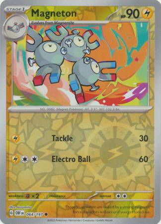Magneton : OBSIDIAN FLAMES (Reverse holo) - 064/197 - Lockett Labs UK