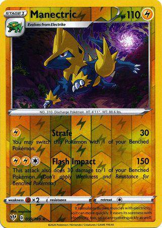 Lockett Labs Manectric: DARKNESS ABLAZE (Reverse holo) card featuring a vibrant illustration of Manectric with stats and atta