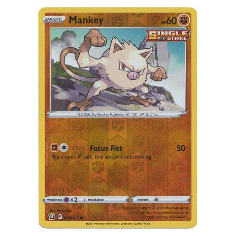 Mankey : BATTLE STYLES (Reverse holo) - 066/163