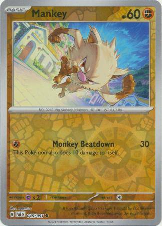 Mankey : PALDEAN FATES (Reverse holo) - 045/091