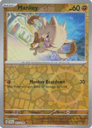 Mankey : SCARLET & VIOLET BASE (Reverse holo) - 107/198