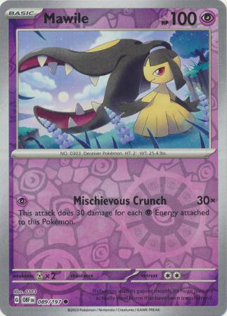 Mawile : OBSIDIAN FLAMES (Reverse holo) - 089/197 - Lockett Labs UK