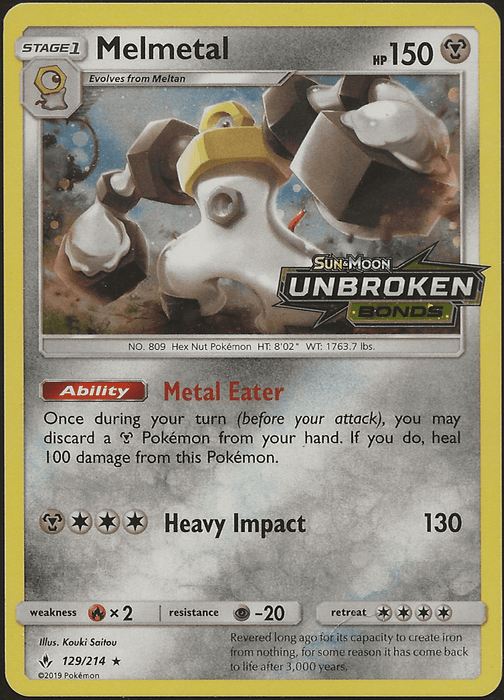 Melmetal : UNBROKEN BONDS STAMPED PROMO (Holo) - 129/214