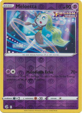 Meloetta : FUSION STRIKE (Reverse holo) - 124/264 - Lockett Labs UK