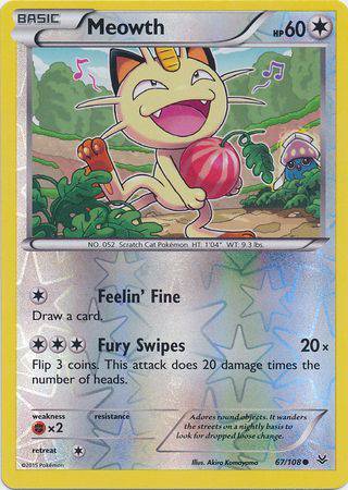 Meowth : ROARING SKIES (Reverse holo) - 67/108 - Lockett Labs UK