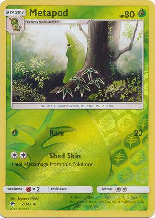 Metapod : BURNING SHADOWS (Reverse holo) - 2/147 - Lockett Labs UK
