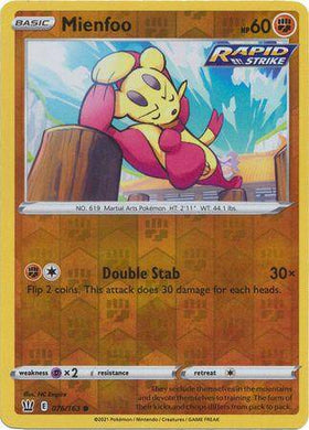 Mienfoo : BATTLE STYLES (Reverse holo) - 076/163 - Lockett Labs UK