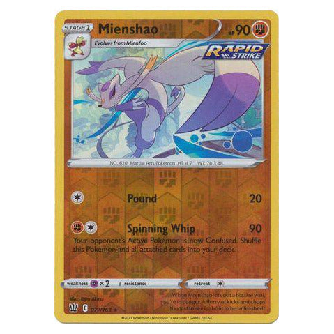 Mienshao : BATTLE STYLES (Reverse holo) - 077/163