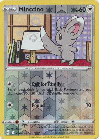 Minccino : BRILLIANT STARS (Reverse holo) - 124/172 - Lockett Labs UK
