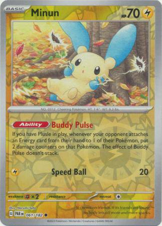 Minun : PARADOX RIFT (Reverse holo) - 061/182 - Lockett Labs UK