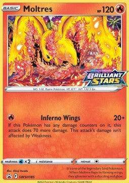Lockett Labs Moltres Brilliant Stars Promo Pre-Release Bundle (Sealed) featuring a holographic Moltres card with vibrant artw
