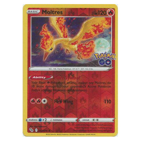 Moltres : POKEMON GO! (Reverse holo) - 012/078