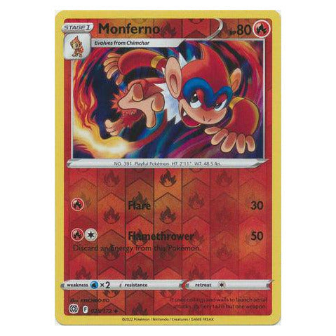 Monferno : BRILLIANT STARS (Reverse holo) - 025/172