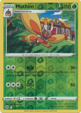 Mothim : BRILLIANT STARS (Reverse holo) - 011/172 - Lockett Labs UK