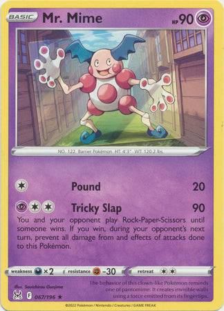 Mr. Mime : LOST ORIGIN - 067/196 - Lockett Labs UK