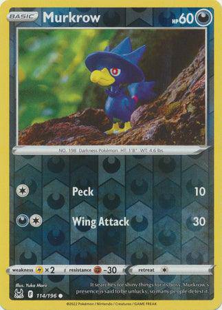 Murkrow : LOST ORIGIN (Reverse holo) - 114/196 - Lockett Labs UK