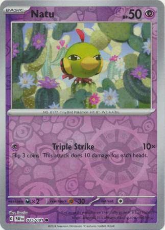 Natu : PALDEAN FATES (Reverse holo) - 025/091