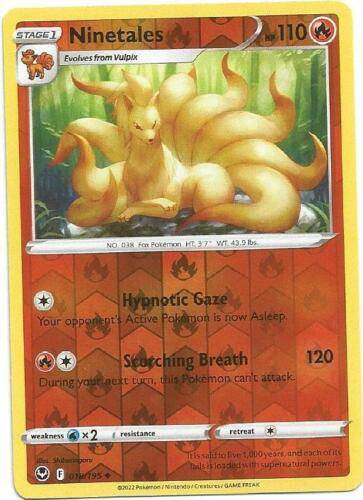 Ninetales : SILVER TEMPEST (Reverse holo) - 018/195 - Lockett Labs UK