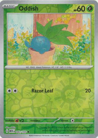 Oddish : 151 (Reverse holo) - 043/165 - Lockett Labs UK