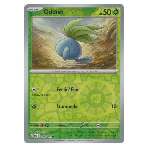 Oddish : OBSIDIAN FLAMES (Reverse holo) - 001/197