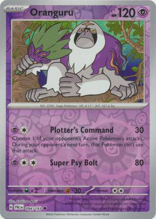 Oranguru : PALDEA EVOLVED (Reverse holo) - 094/193