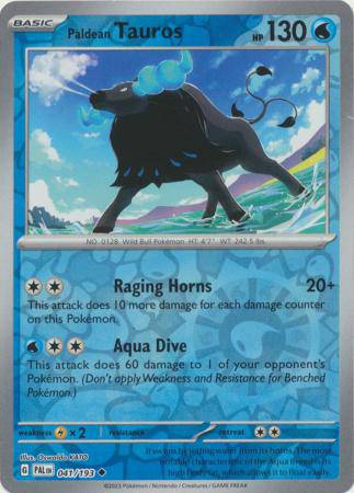 Paldean Tauros : PALDEA EVOLVED (Reverse holo) - 041/193