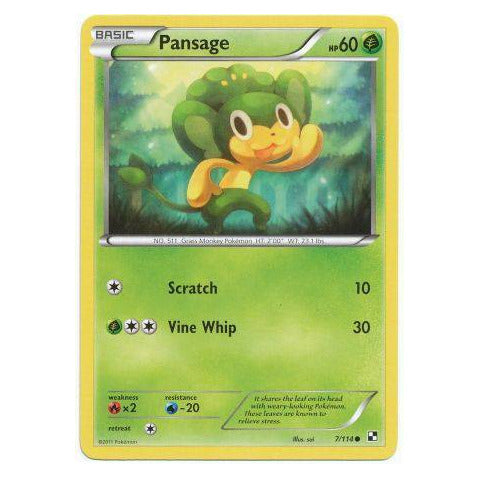Pansage : BLACK & WHITE BASE - 7/114