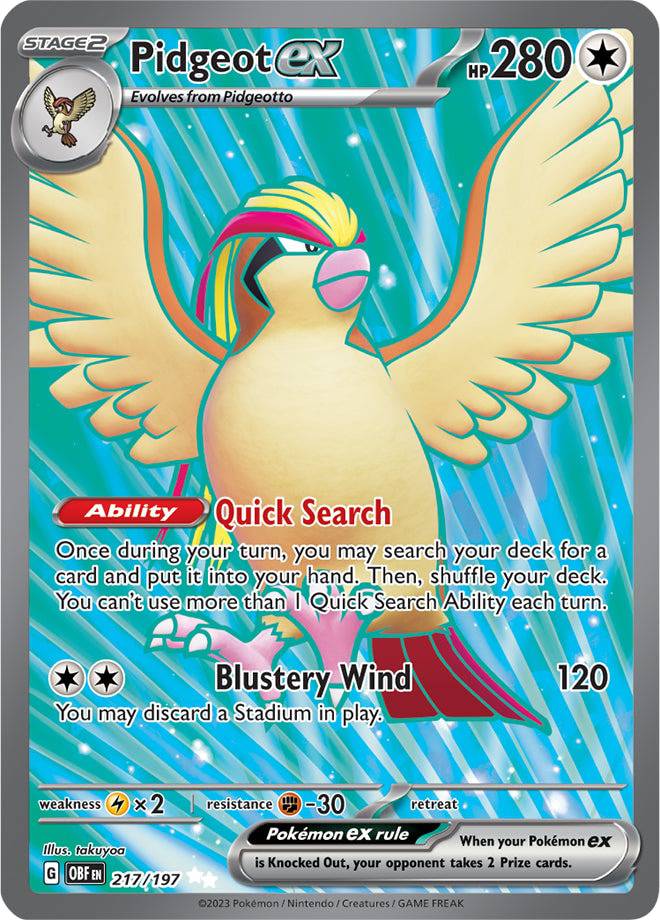 Pidgeot ex : OBSIDIAN FLAMES - 217/197 - Lockett Labs UK