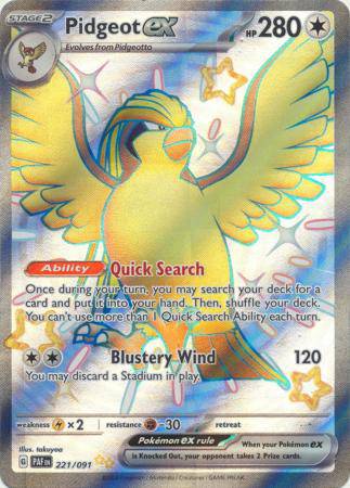 Pidgeot ex : PALDEAN FATES - 221/091 - Lockett Labs UK