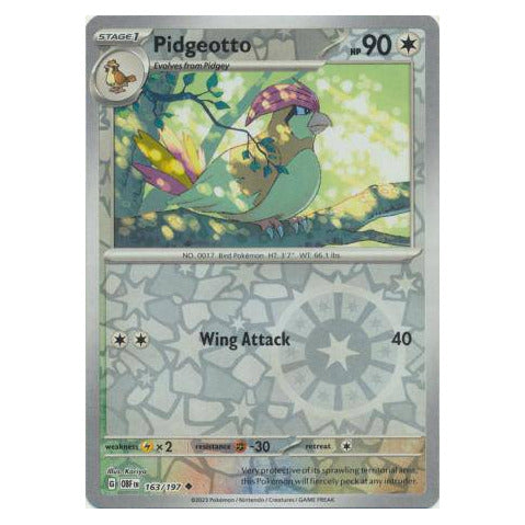 Pidgeotto : OBSIDIAN FLAMES (Reverse holo) - 163/197