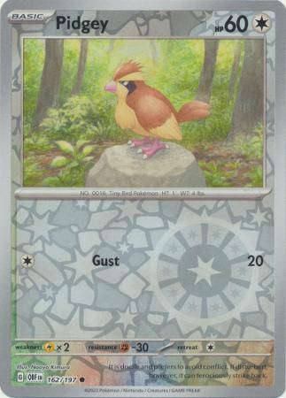 Pidgey : OBSIDIAN FLAMES (Reverse holo) - 162/197