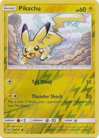 Pikachu : BURNING SHADOWS (Reverse holo) - 40/147 - Lockett Labs UK