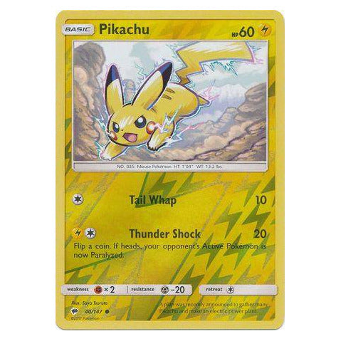 Pikachu : BURNING SHADOWS (Reverse holo) - 40/147