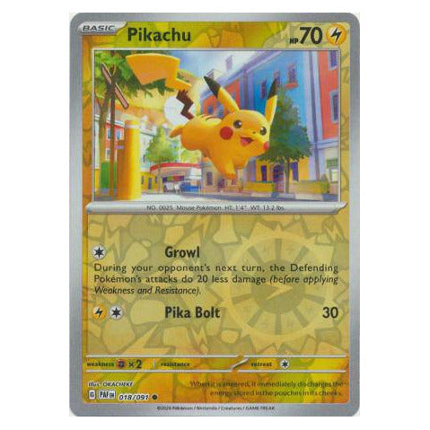 Pikachu : PALDEAN FATES (Reverse holo) - 018/091