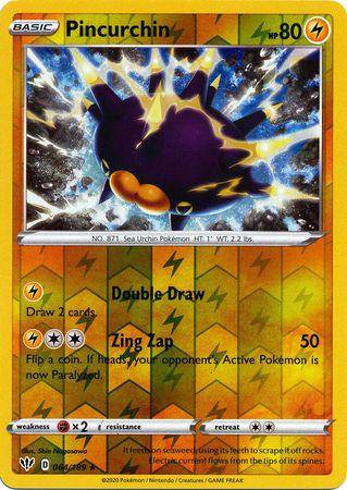 Pincurchin: DARKNESS ABLAZE (Reverse holo) card featuring a purple sea urchin Pokémon with electric effects and stats.