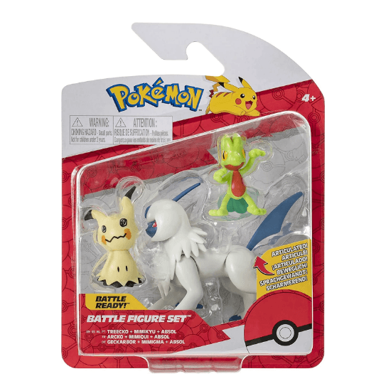 Pokemon : 3-pack Battle Figure - Absol, Treeko, Mimikyu