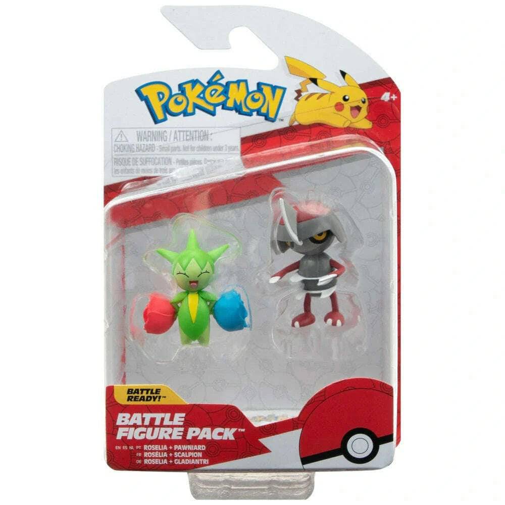 Pokémon 5cm Battle Figure 2 Pack - Roselia and Pawniard - Lockett Labs UK
