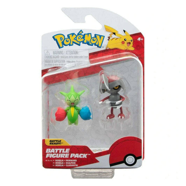Pokémon 5cm Battle Figure 2 Pack - Roselia and Pawniard