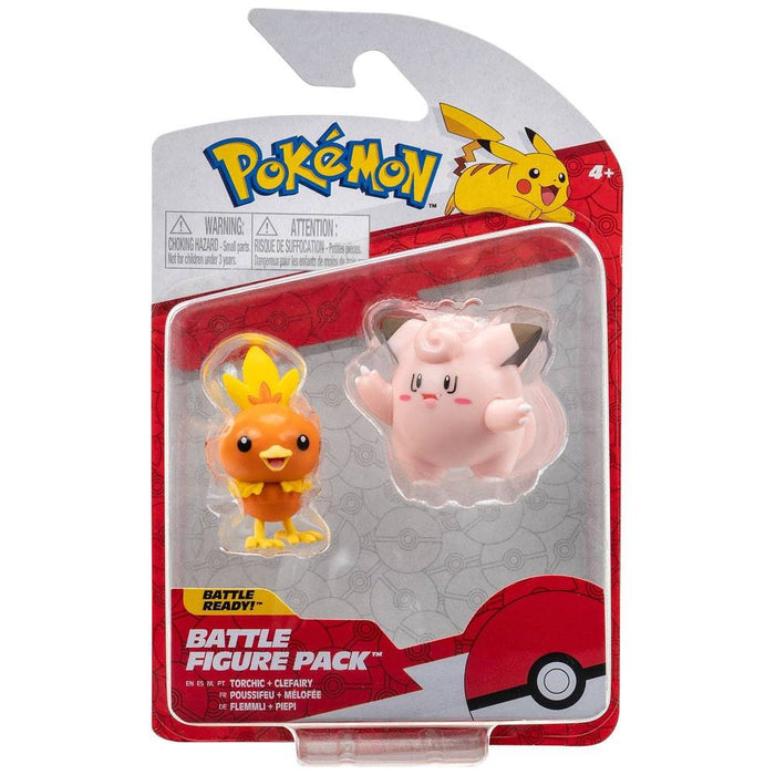 Pokémon 5cm Battle Figure 2-Pack - Torchic & Clefairy