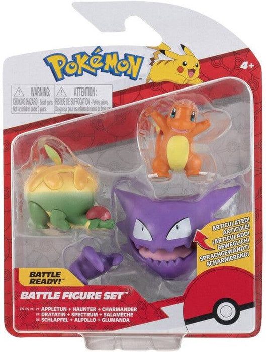 Pokemon Haunter, Appletun & Charmander Battle Figures