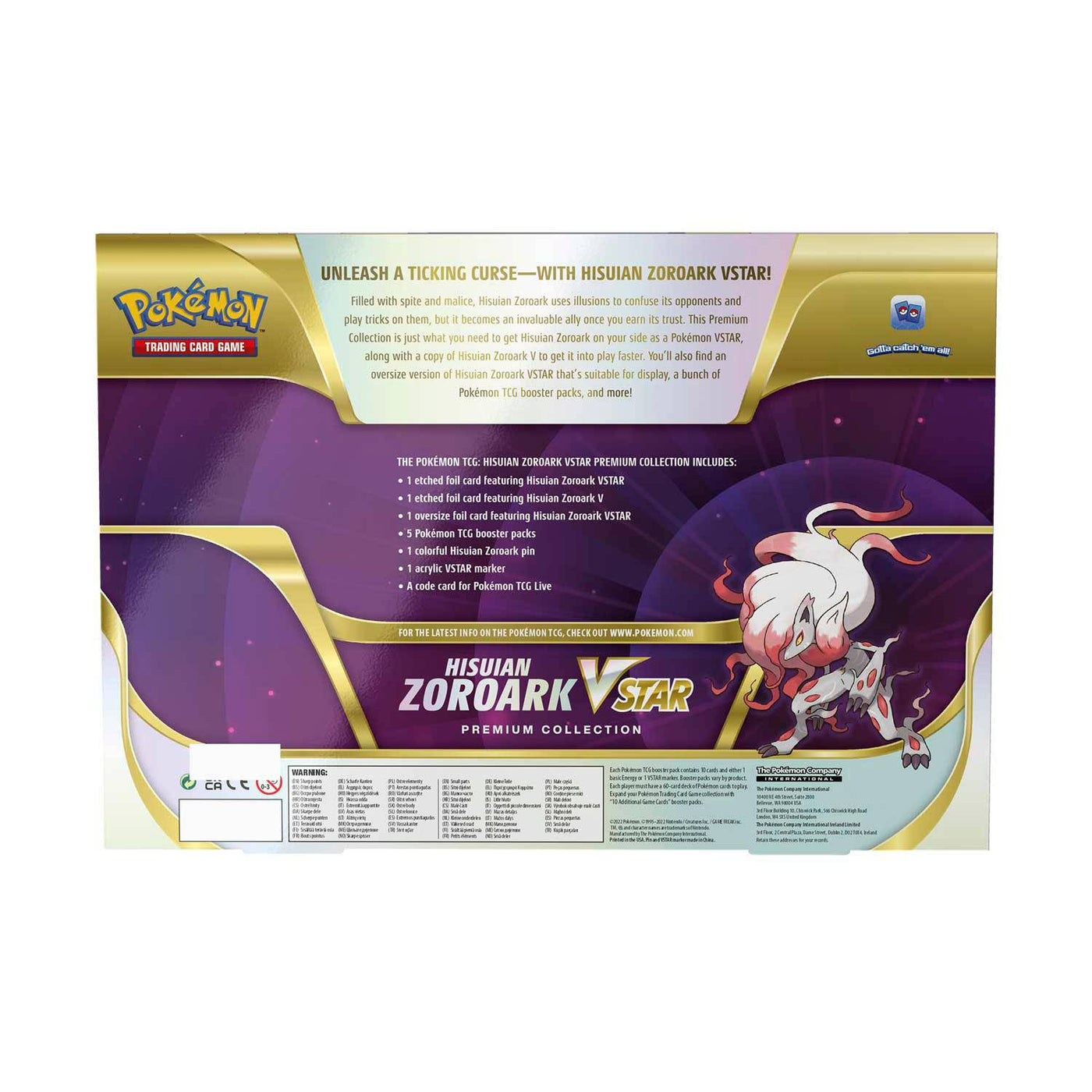 Pokémon : Hisuian Zoroark VSTAR Premium Collection - Lockett Labs UK