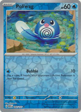 Poliwag : 151 (Reverse holo) - 060/165 - Lockett Labs UK