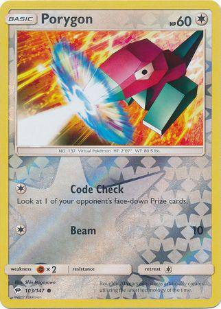 Porygon : BURNING SHADOWS (Reverse holo) - 103/147 - Lockett Labs UK