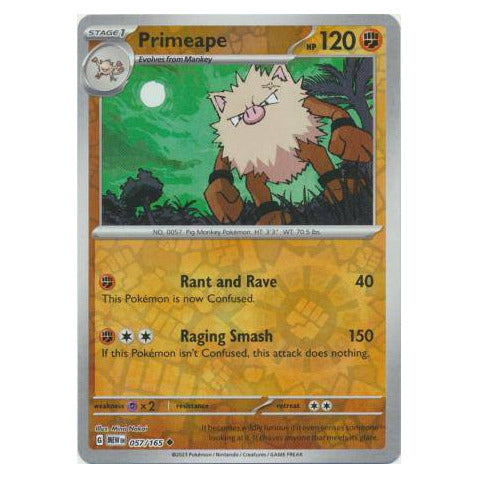 Primeape : 151 (Reverse holo) - 057/165