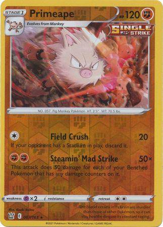 Primeape : BATTLE STYLES (Reverse holo) - 067/163 - Lockett Labs UK