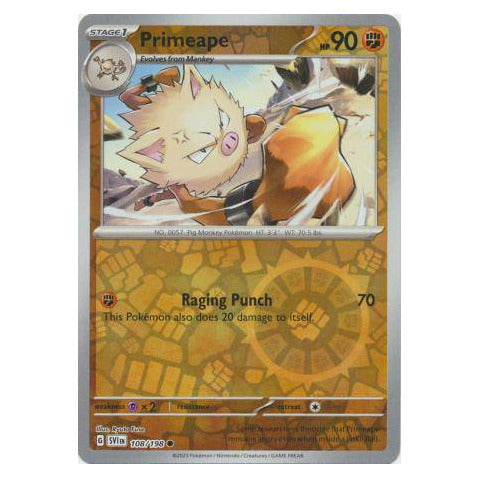 Primeape : SCARLET & VIOLET BASE (Reverse holo) - 108/198