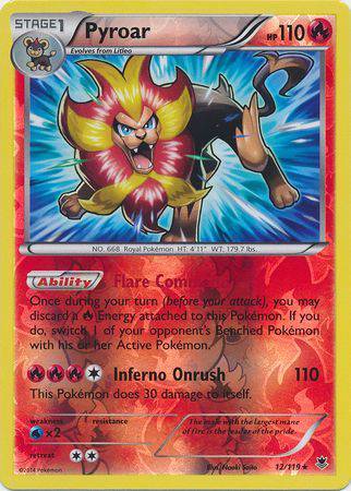 Pyroar: PHANTOM FORCES (Reverse holo)  - 12/119 - Lockett Labs UK