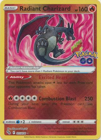 Radiant Charizard : POKEMON GO! - 011/078 - Lockett Labs UK