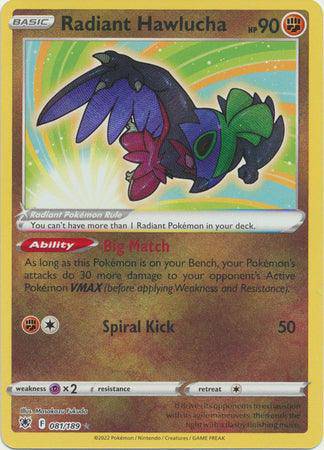 Radiant Hawlucha : ASTRAL RADIANCE - 081/189 - Lockett Labs UK