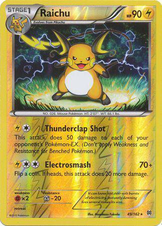 Raichu : BREAKTHROUGH (Reverse holo) - 49/162 - Lockett Labs UK